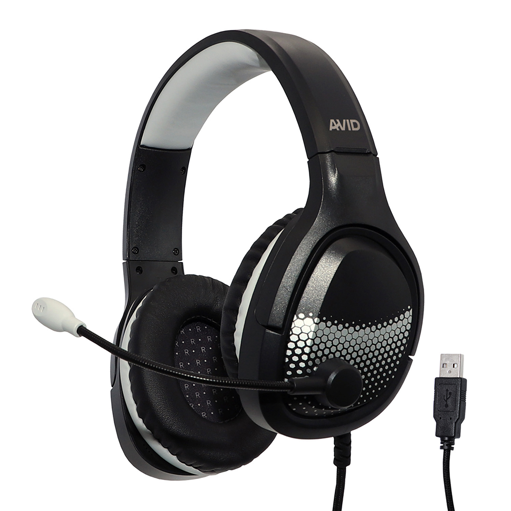 AE-79 USB Headset with Noise Canceling Boom Mic